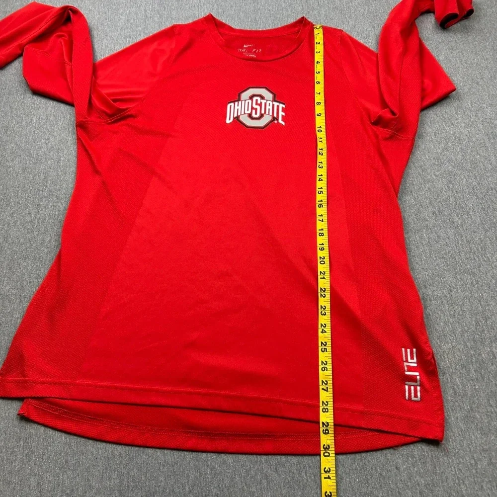 Ohio State Nike Elite‎ Dri Fit Mens Large Red Long Sleeve Shirt